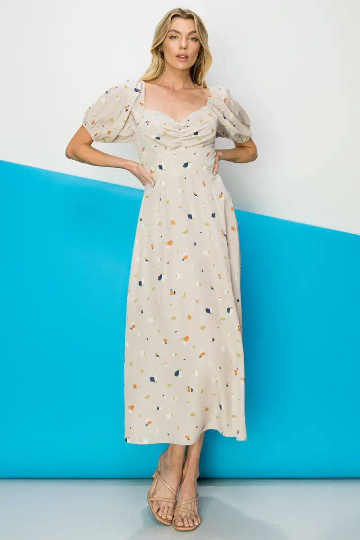 Puff Sleeve Smocked Dress