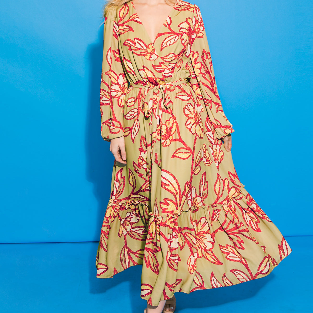 Julenne Olive Maxi Dress