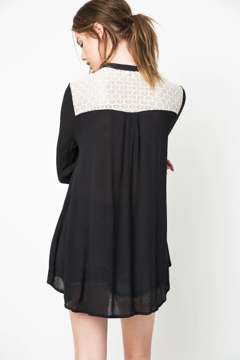 blue dress for baby girl Trapeze Dress – Bohemian Black by Walking Roses