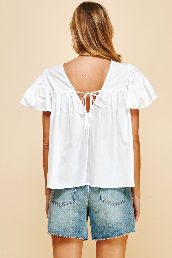 Flutter Sleeve Woven Top