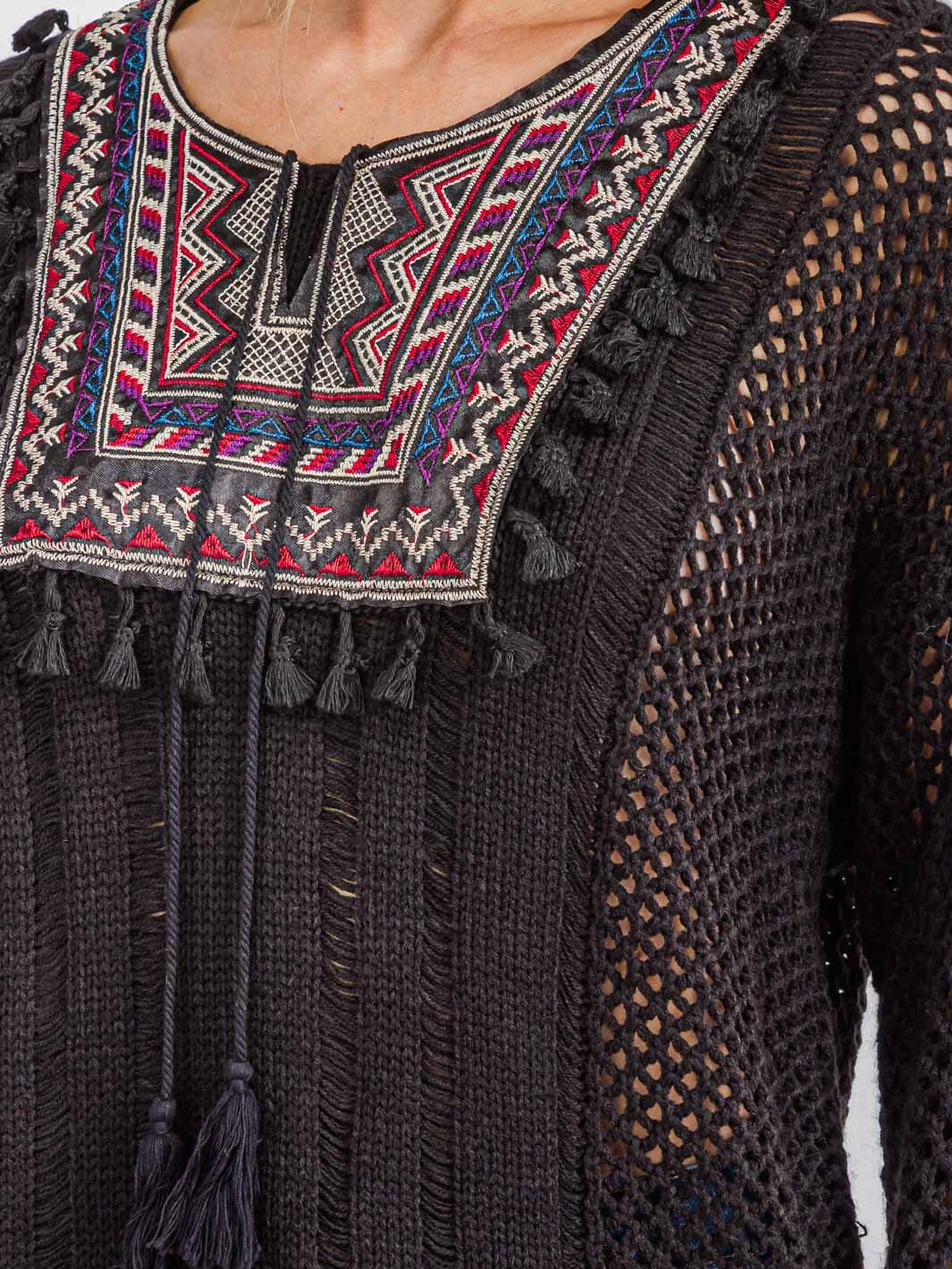 Striped  booti  embroidered  Top
