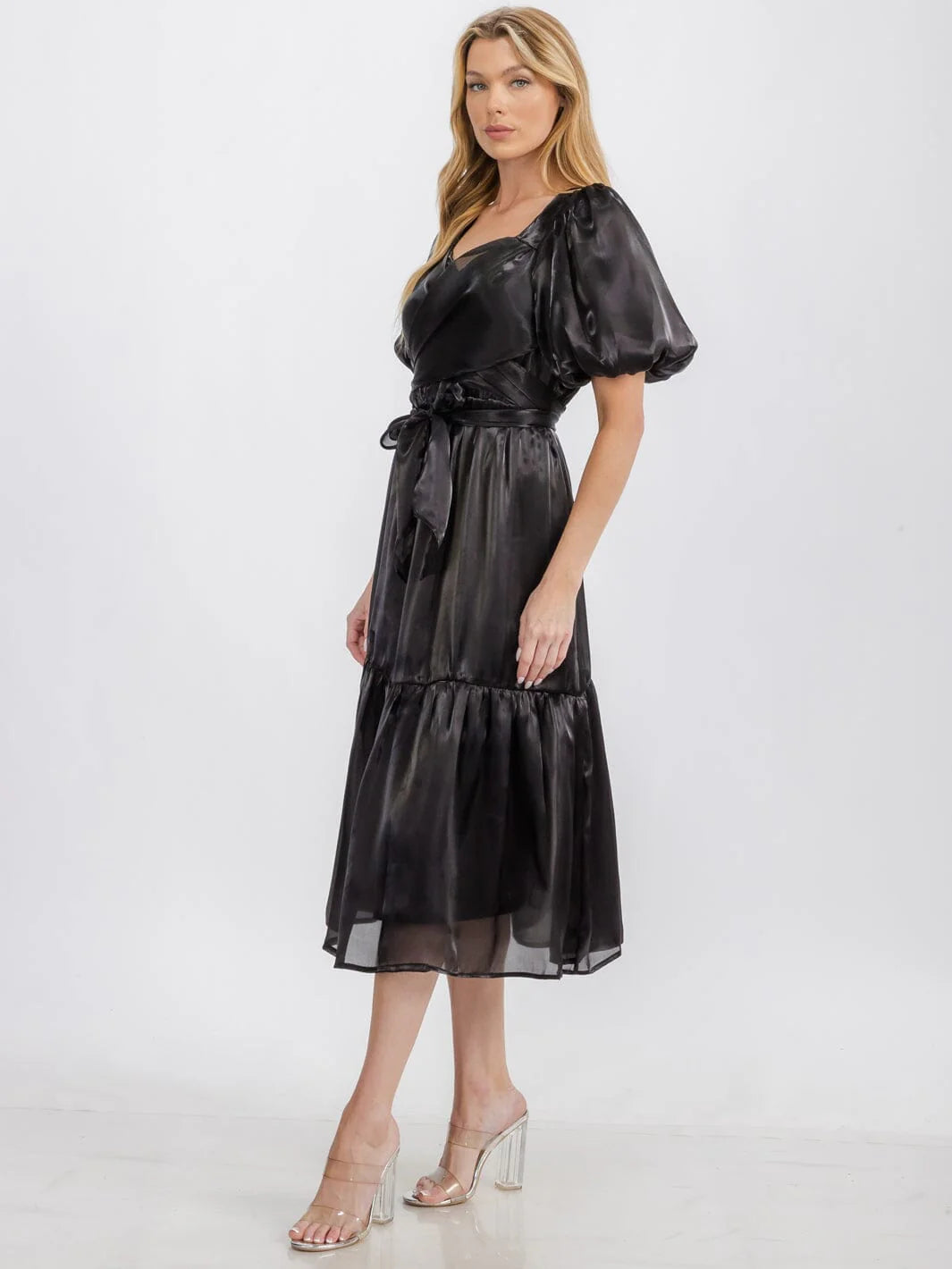Selma Puff Sleeve Tiered Midi