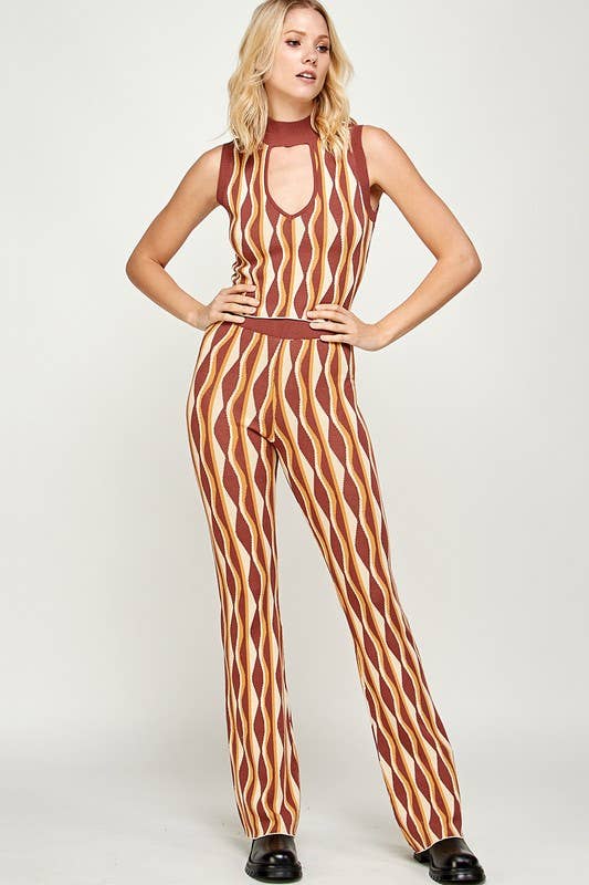 Miss Love - JACQUARD KNIT FULL LENGHT PANTS