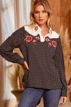 Polka Dot Blouse with Collar