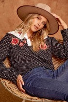 Polka Dot Blouse with Collar