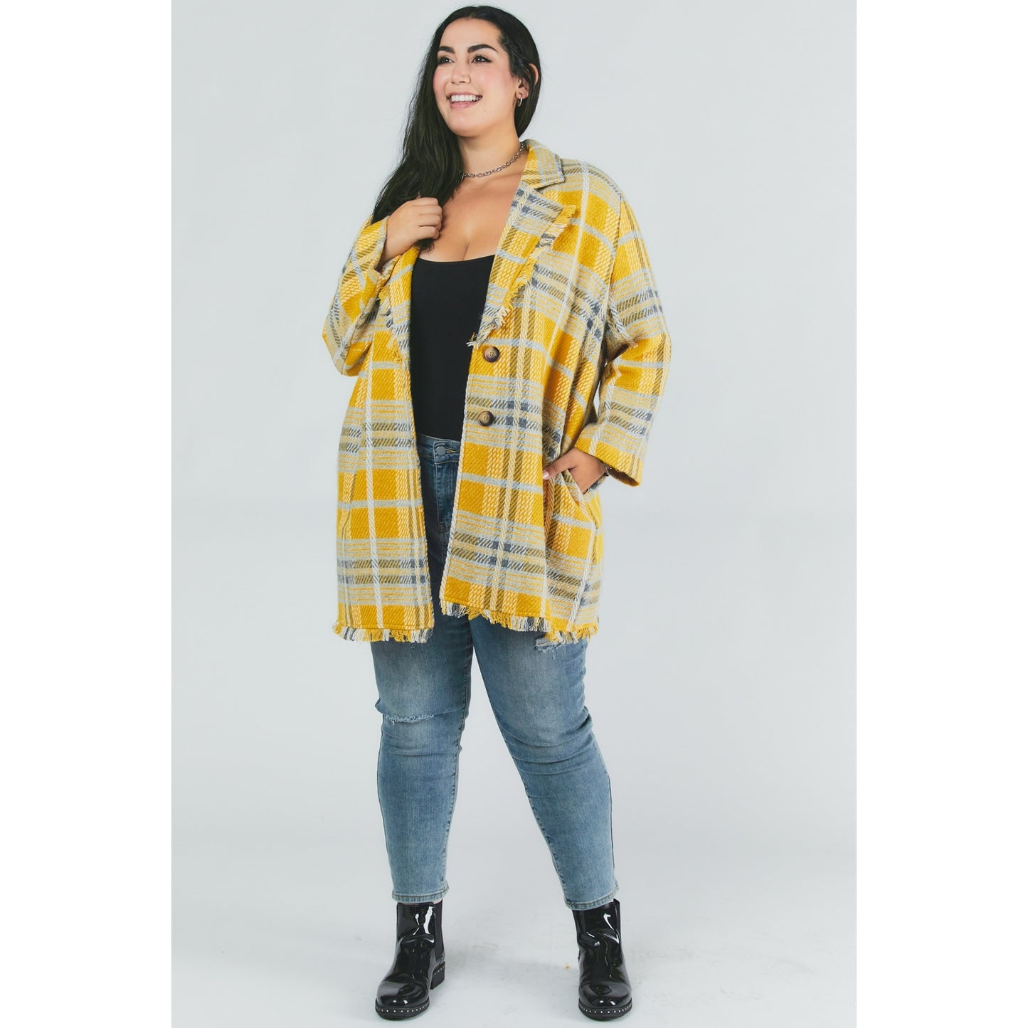 Mustard Plaid Jacket