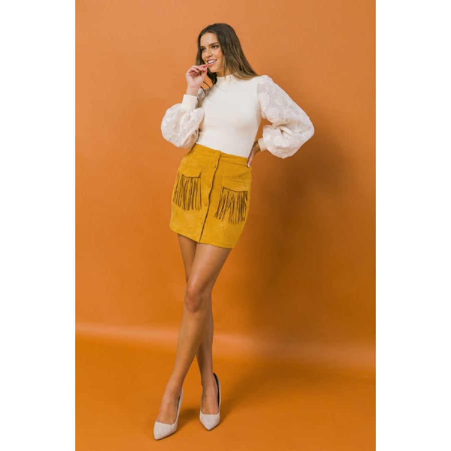 Faux Suede Mini Skirt