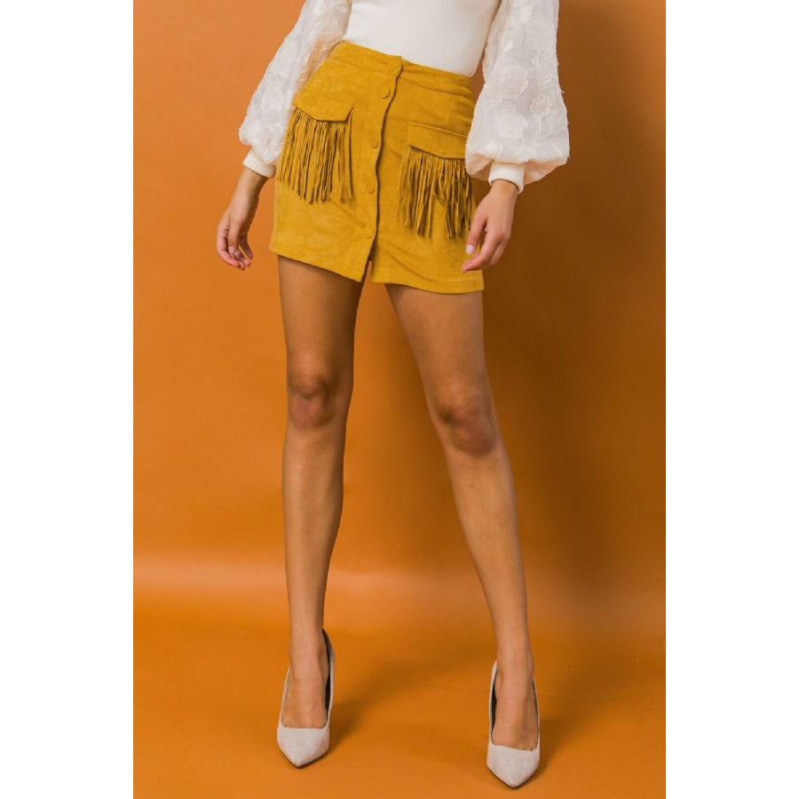 Faux Suede Mini Skirt