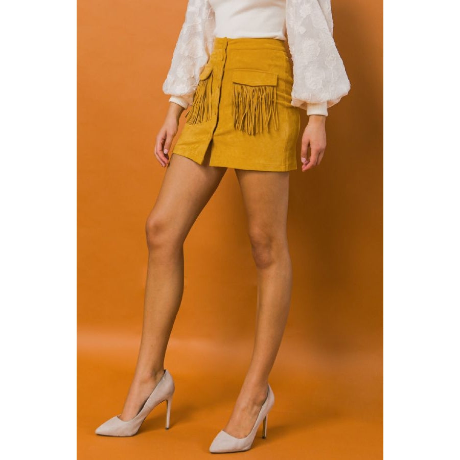 Faux Suede Mini Skirt