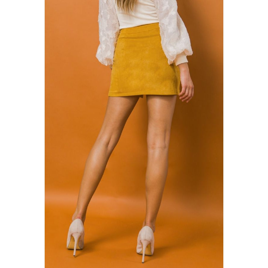 Faux Suede Mini Skirt