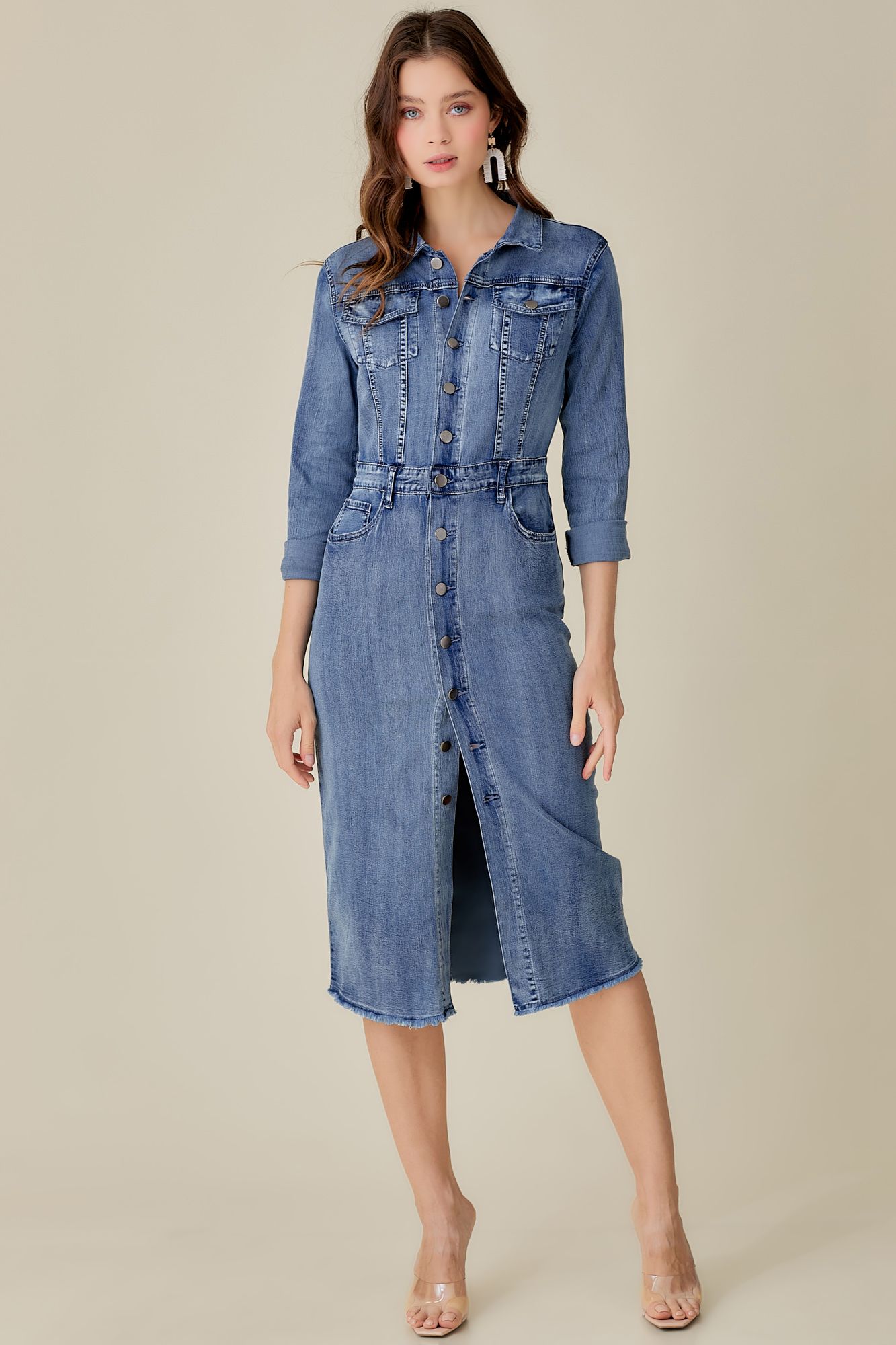 Button Down Denim Dress
