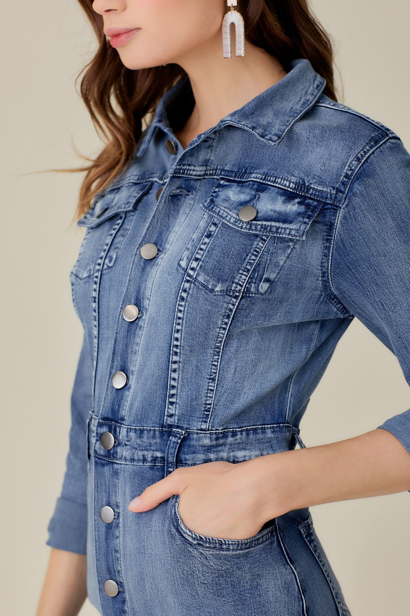 Button Down Denim Dress