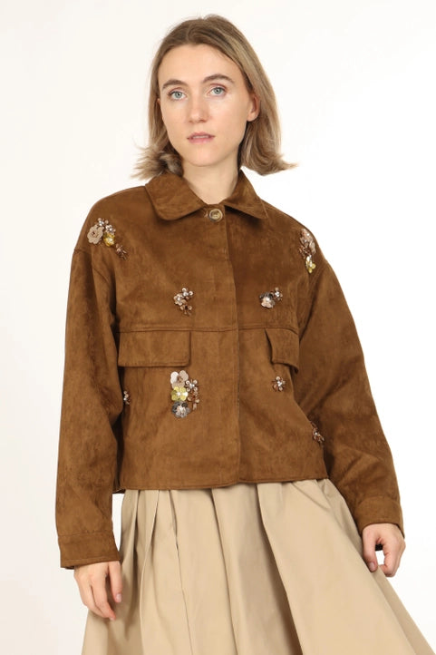 The Sienna Embellished Suede Jacket