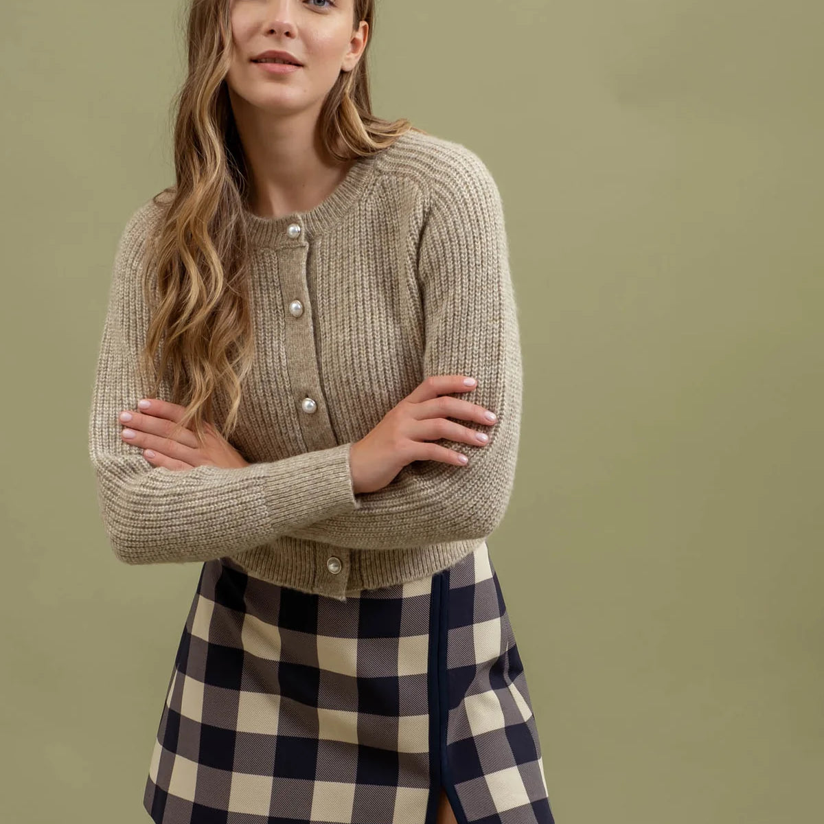 Naomi Pearl Button Down Cardigan