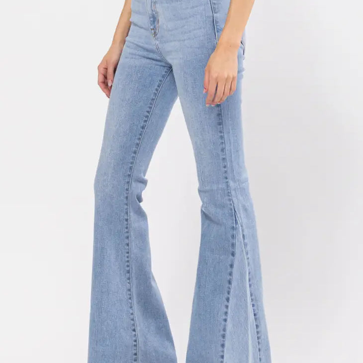 High Rise Side Insert Super Flare Jean