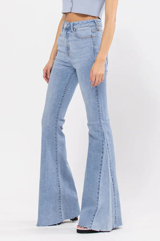 High Rise Side Insert Super Flare Jean