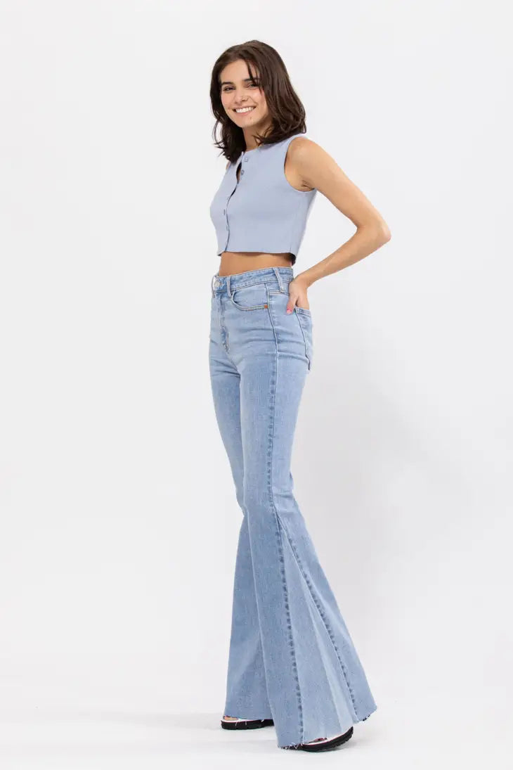 High Rise Side Insert Super Flare Jean