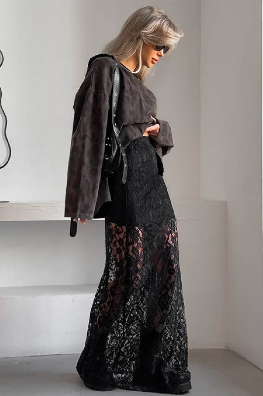 Finley Sheer Lace Maxi Skirt