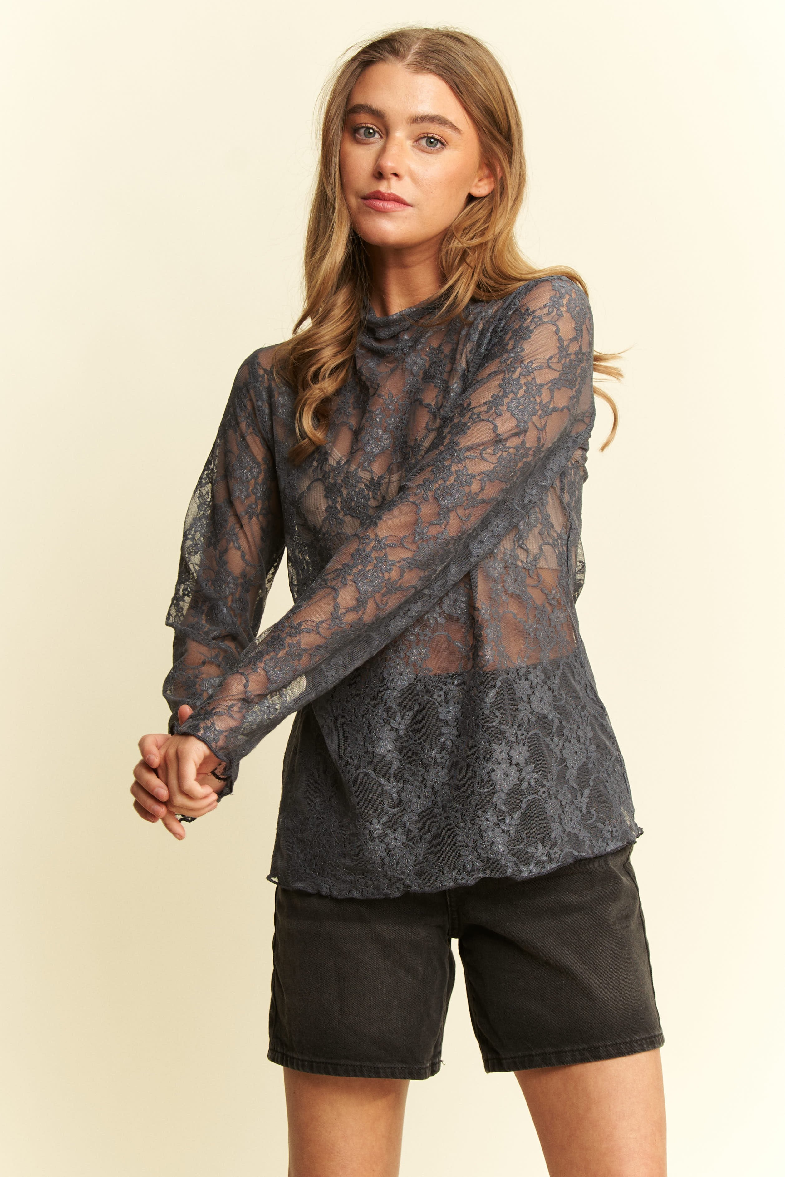 Hailee Floral Print Lace Top