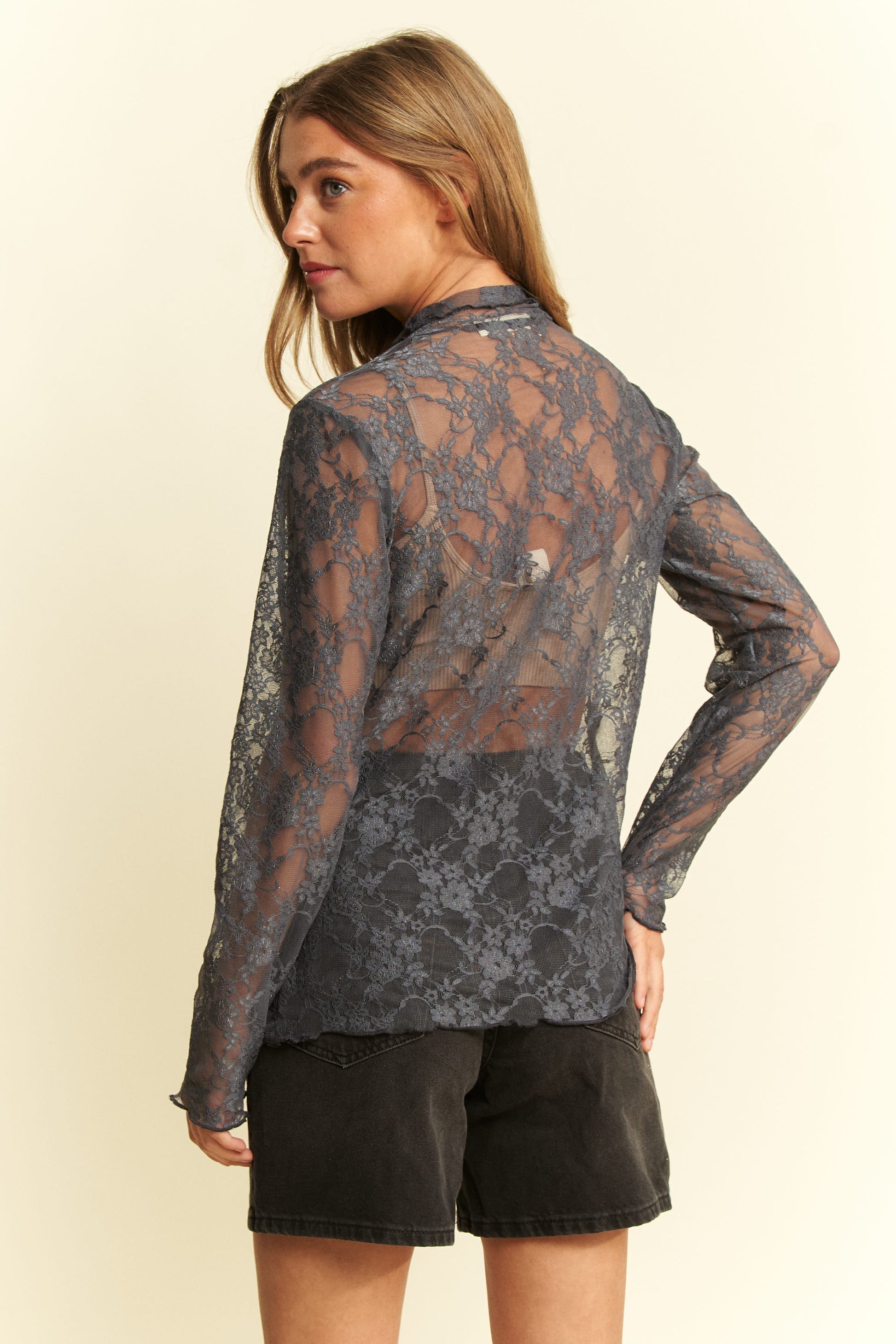 Hailee Floral Print Lace Top