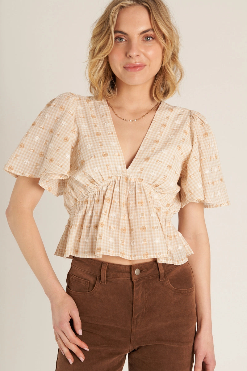 The Elira Flutter Sleeve Top