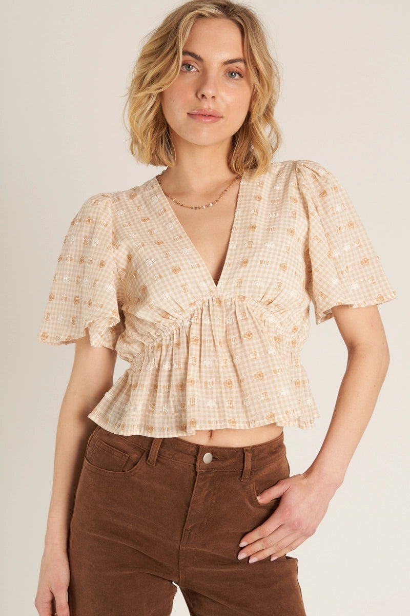 The Elira Flutter Sleeve Top