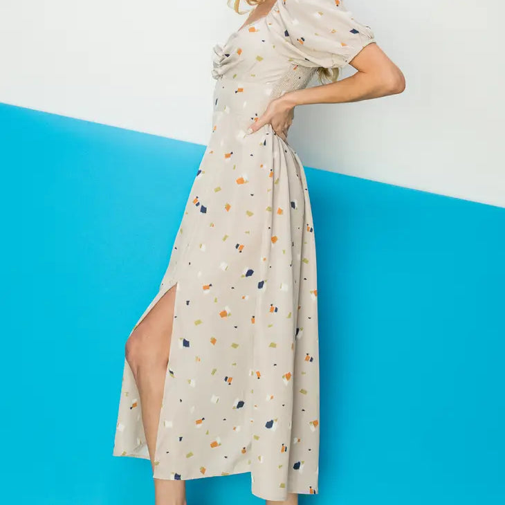 Puff Sleeve Smocked Dress