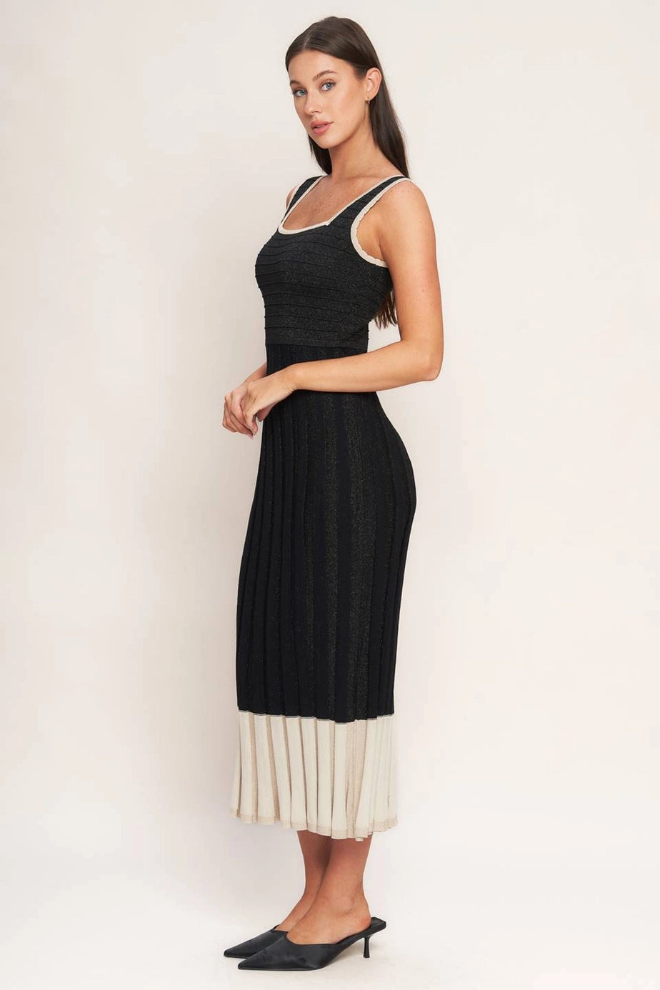 The Noir Ivory Knit Midi