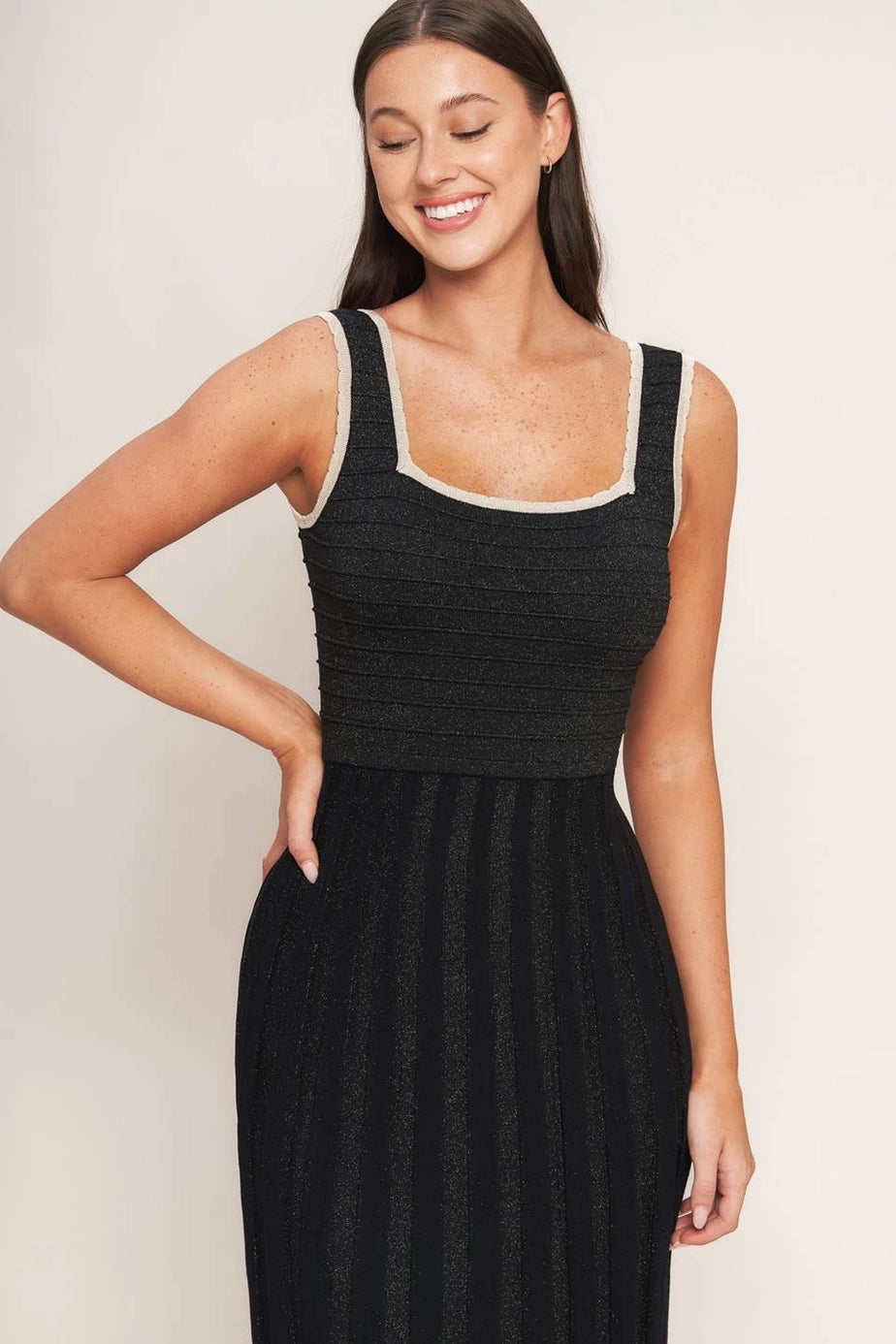 The Noir Ivory Knit Midi