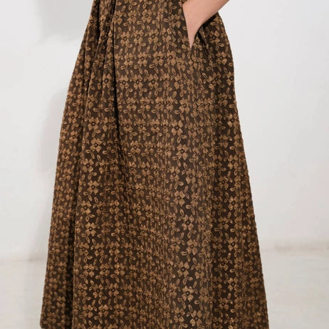 Naomi Textured Woven Midi Full Skirt