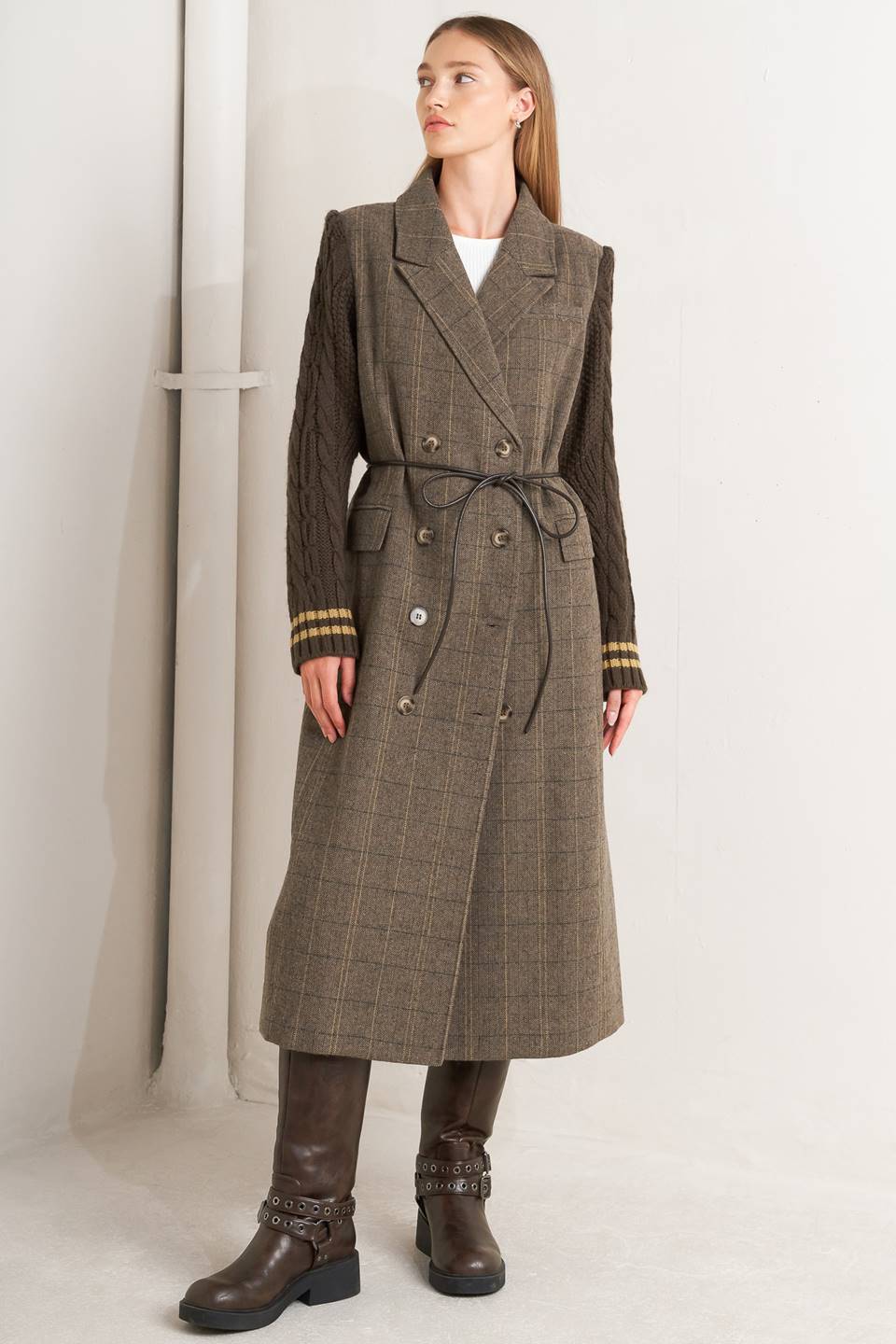 The Reign Contrast Knit Coat
