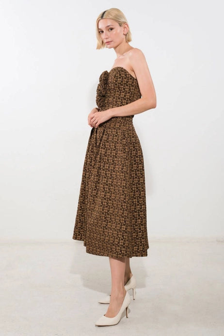 Naomi Textured Woven Midi Full Skirt