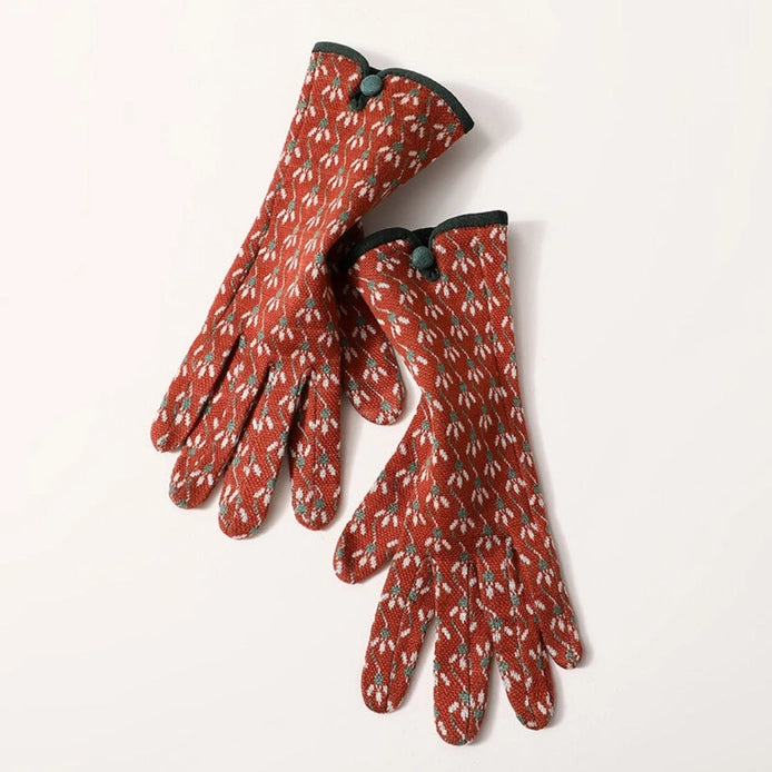 Nile Floral Knit Touchscreen Gloves