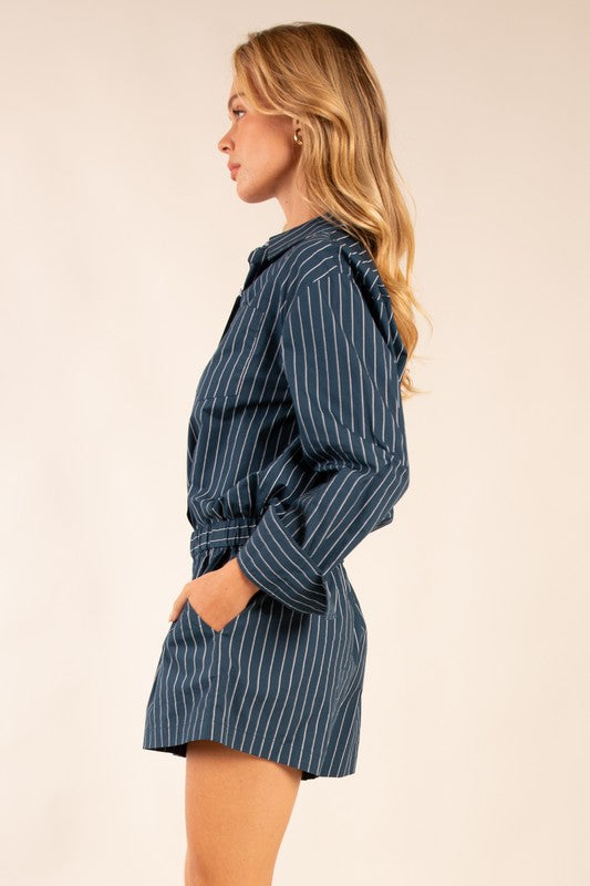 The Liora Pinstripe Romper