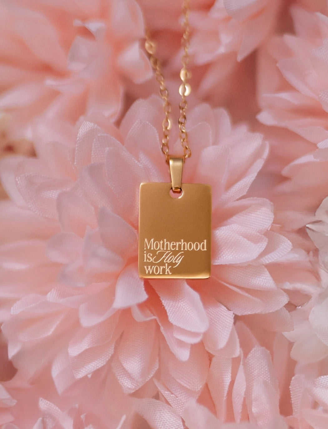 Motherhood is Holy Work Necklace