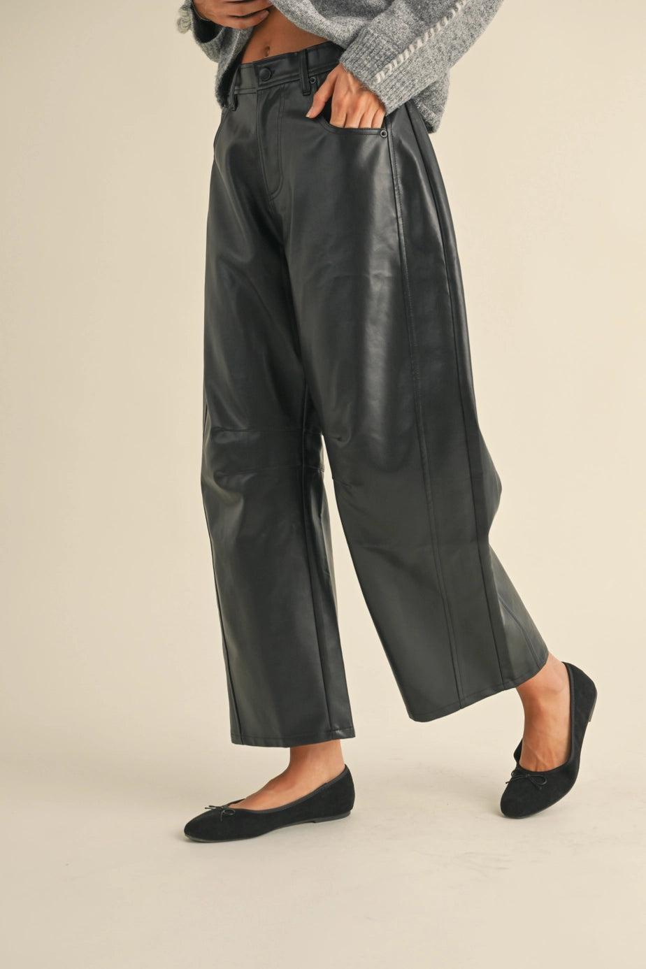 The Ridge Faux Leather Barrel Pant