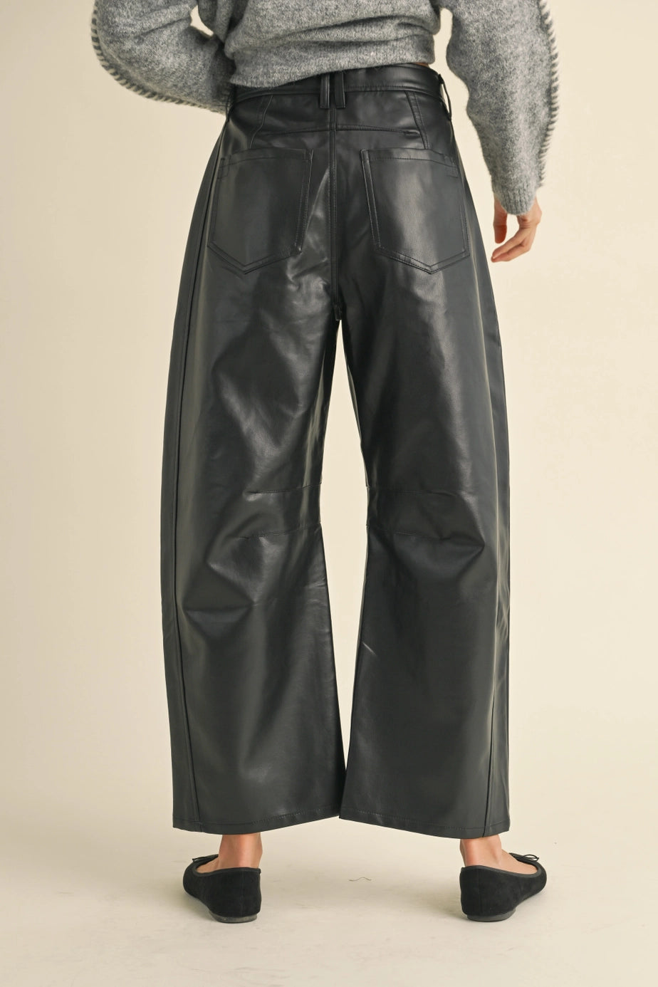 The Ridge Faux Leather Barrel Pant