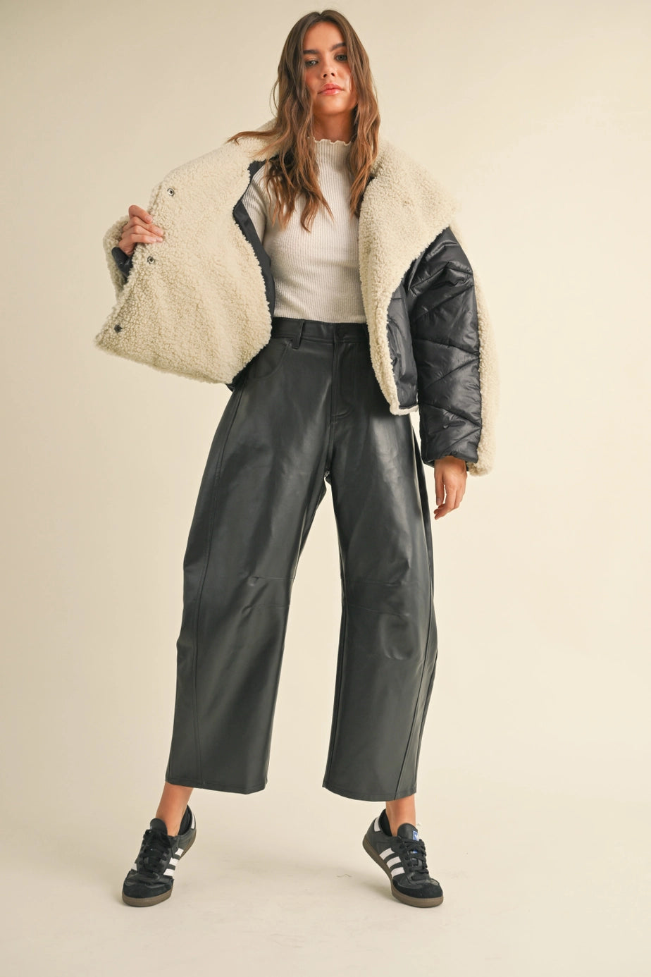 The Ridge Faux Leather Barrel Pant