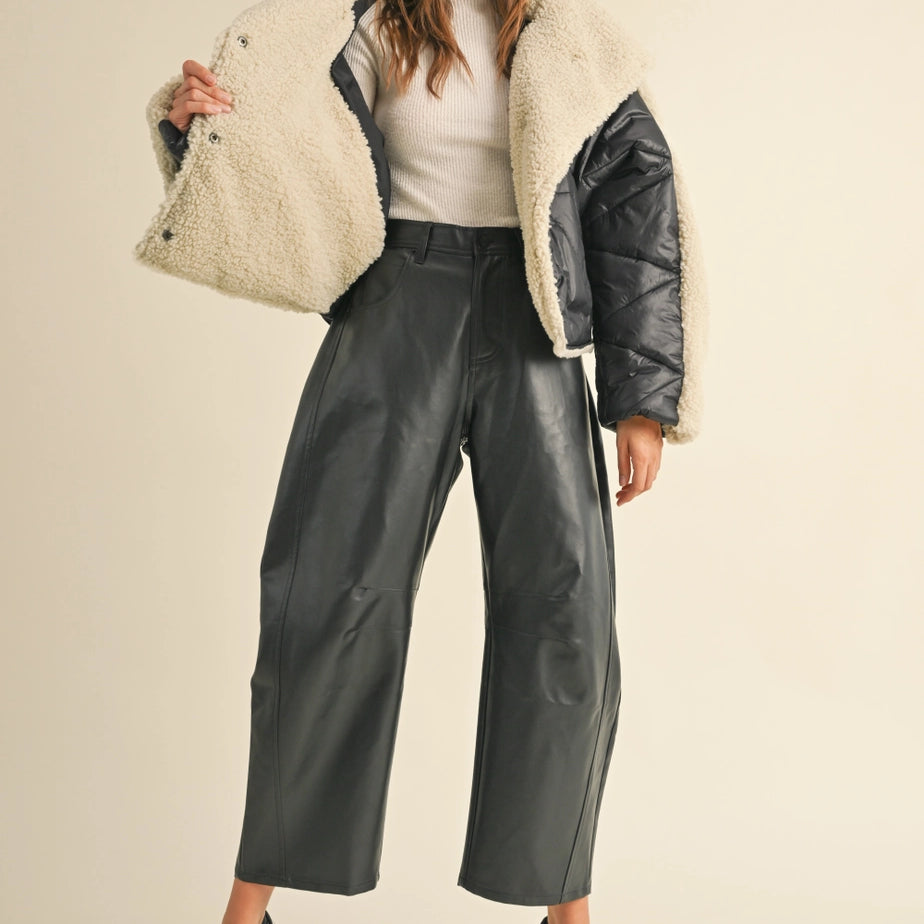 The Ridge Faux Leather Barrel Pant