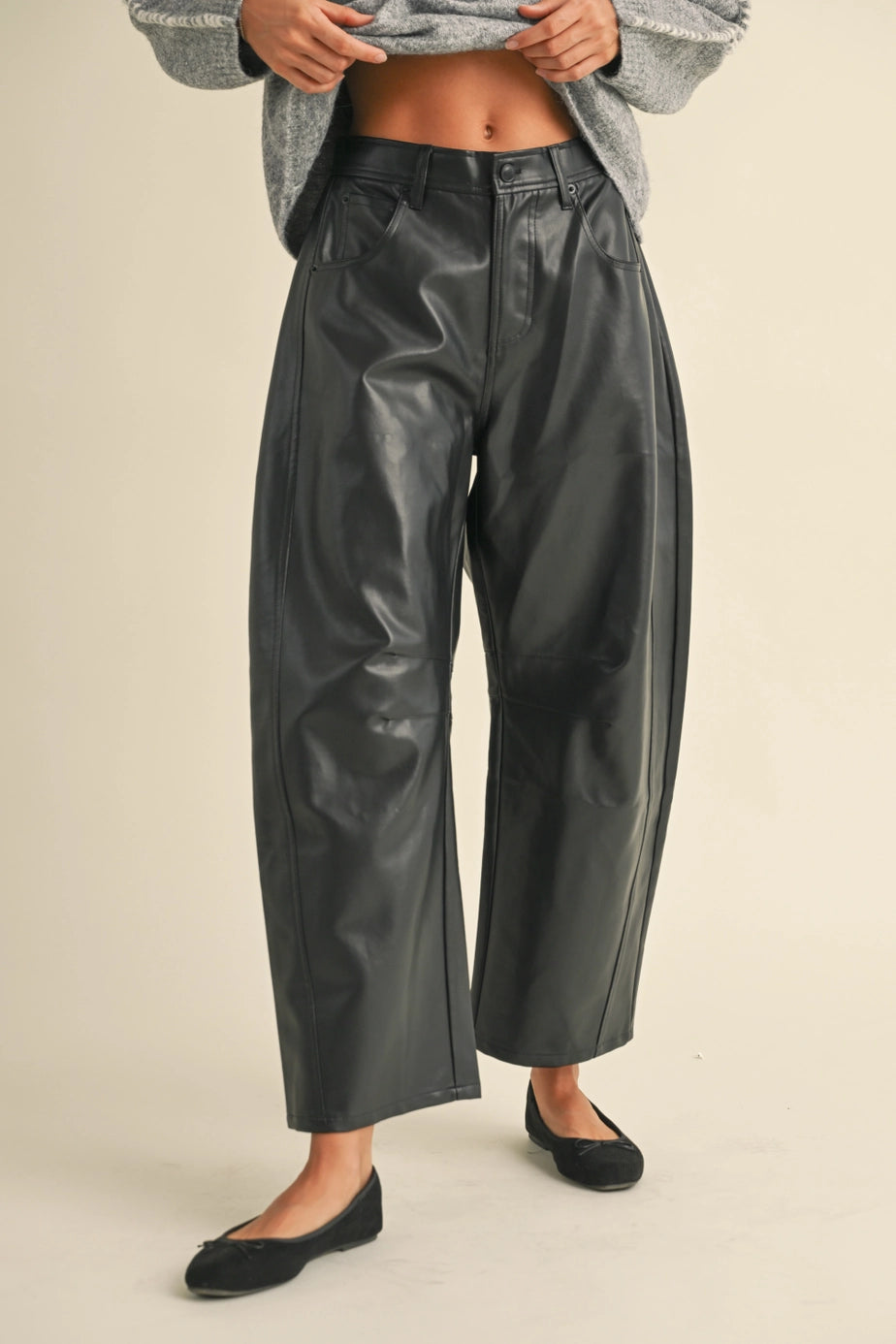 The Ridge Faux Leather Barrel Pant