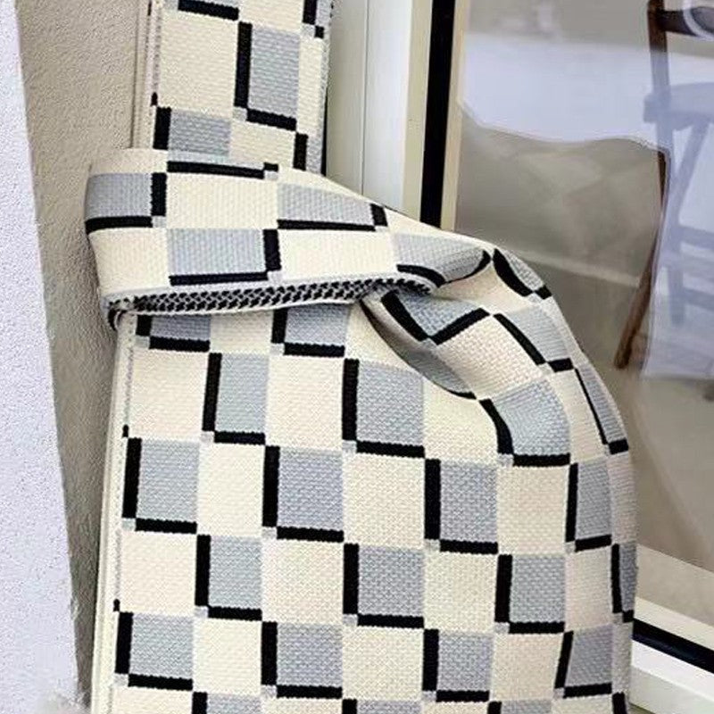 Checkered Grey Tote