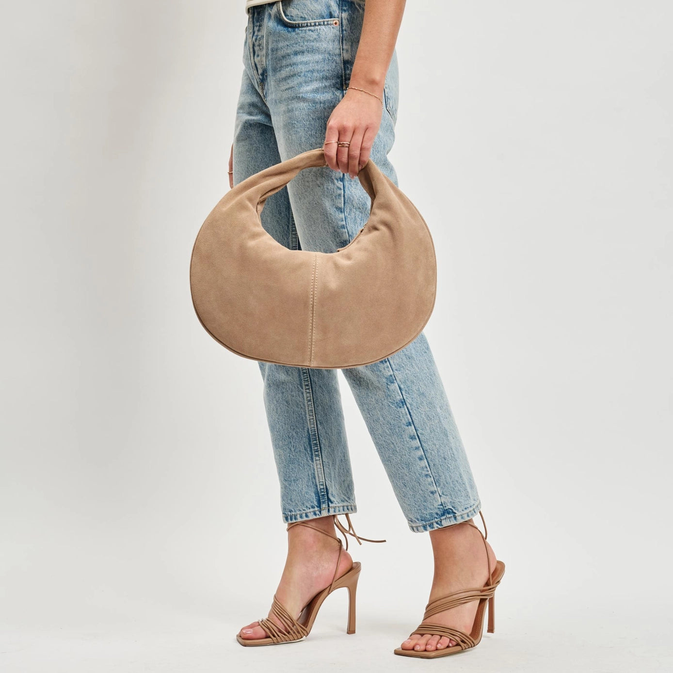 Farrah Genuine Suede Leather Hobo