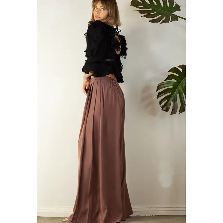 Front Pleated Wide Pants