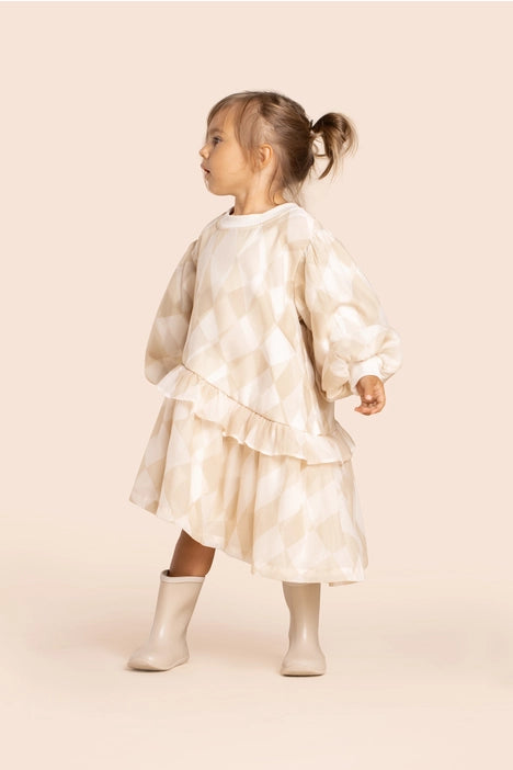 Girls Organza & Terry Dress