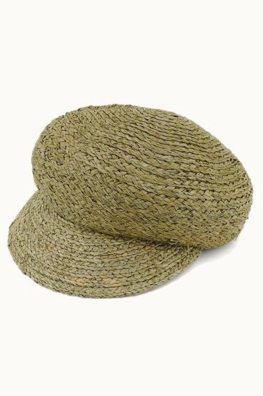 Emi Raffia Weaved Structured Baker Boy Cap