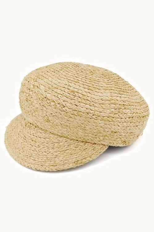 Emi Raffia Weaved Structured Baker Boy Cap