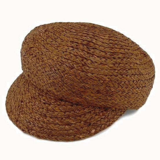 Emi Raffia Weaved Structured Baker Boy Cap
