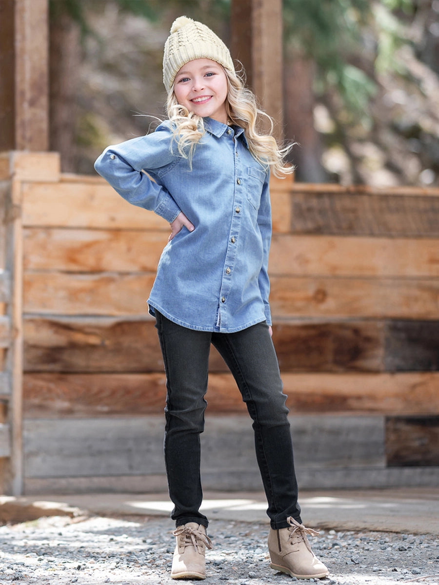 The Beau Light Wash Button Down