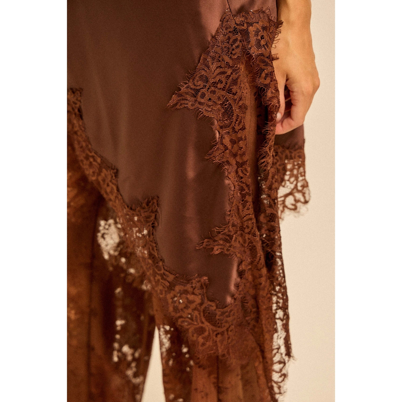 Skylar Rose Satin Lace Trim Cami and Pants Set