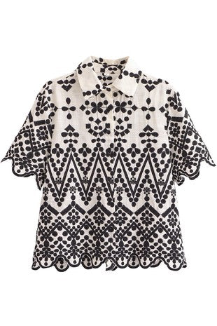 Aniya Embroidered button up